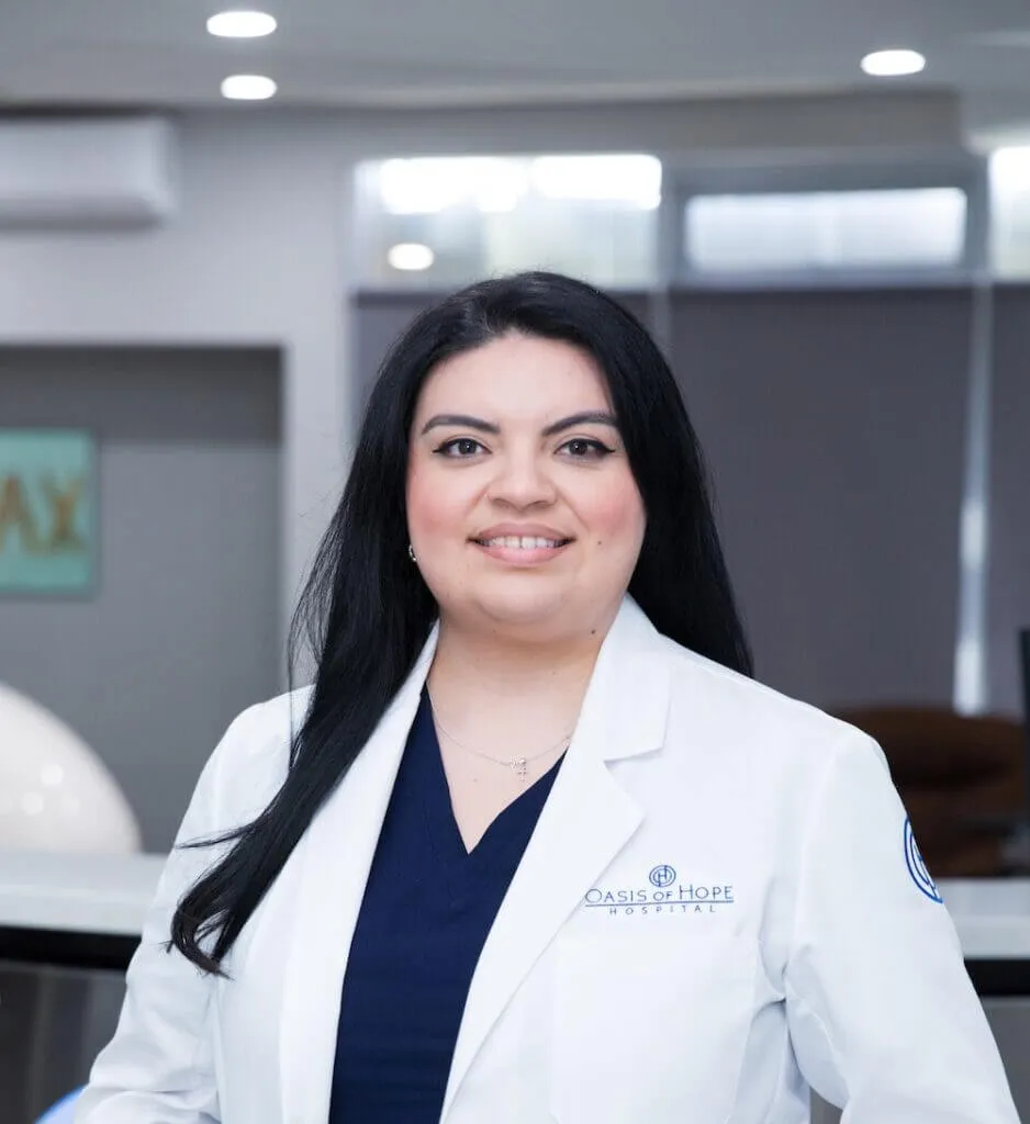 Oasis of Hope Attending Physician Dra. Samantha Ramos. A professional medical headshot taken in a modern healthcare facility.